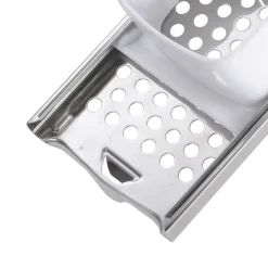 Westmark Spätzlehobel Mit Teigschlitten, Für Topfdurchmesser Bis Zu 28 Cm, Rostfreier Edelstahl/Kunststoff, Knöpfle, Weiß/Silber, 61122270
