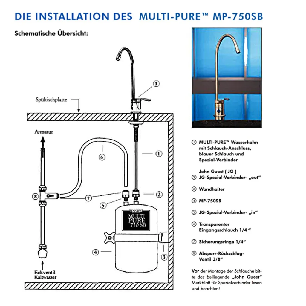 Multipure MP-750SB Trinkwasser Edelstahl-Untertisch-/Einbaufilter – Bild 3