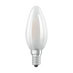 Osram LED Kerzenlampe Base Classic B40 E14 4W 5er Pack Warmweiß, Weiß Matt