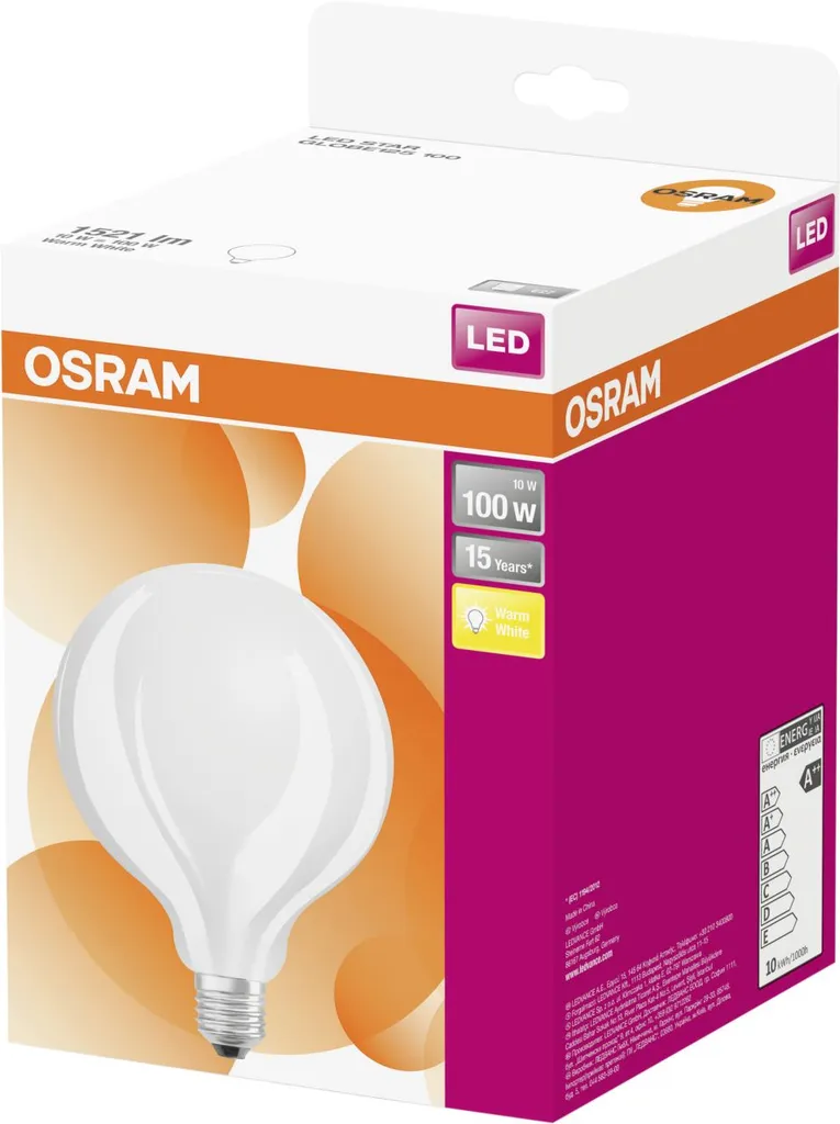 Osram LED Leuchtmittel Retro Classic E27 11W Warmweiß, Weiß-matt – Bild 3
