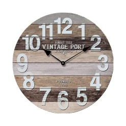 CEPEWA Wanduhr XL "Vintage Port" Nostalgie Ø 45cm Uhr Retro Shabby Chic Im Holzdesign