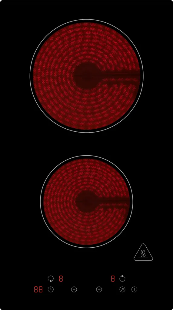 Respekta Kochfeld Autark Glaskeramik Einbau Kochplatte Touch 2 Platten Rahmenlos