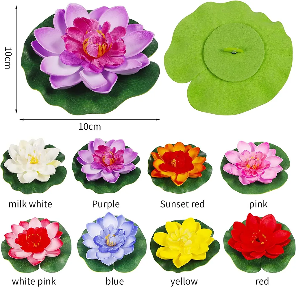 PerfektLeben Stück Schwimmende Seerosen Schwimmende Blumen Künstliche Schwimmende Blumen Für Gartenteichdekoration, Aquarien, Schwimmende Dekorationen Für Schwimmbäder – Bild 2