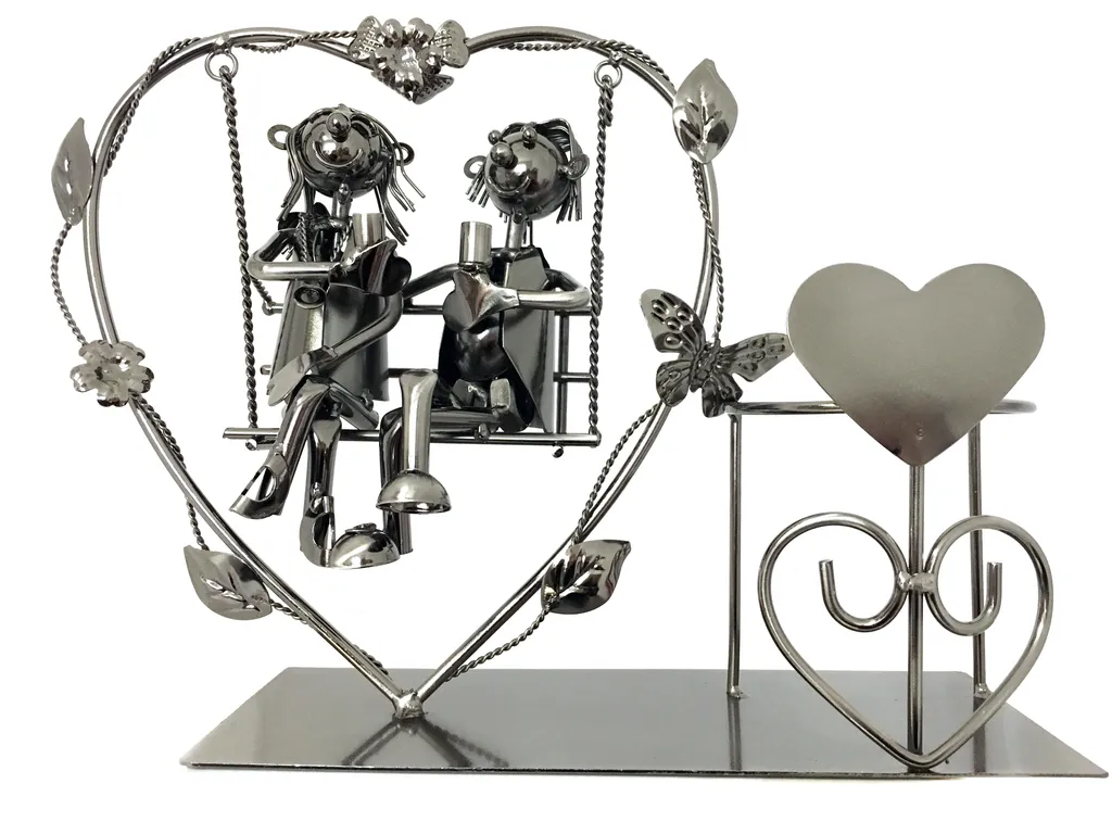 Natura Balance Schaukel Flaschenhalter Liebespaar Liebesschaukel Hochzeit Geschenk Valentinstag Herz Weinflaschenhalter Weinständer