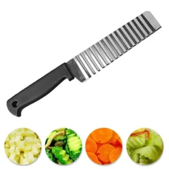 Jefety 2 Stk Pommes Wellenmesser, Aus Edelstahl,Kartoffelschneider, Pommesschneider Pommes Frites Schneider Kartoffel Wellenschneider