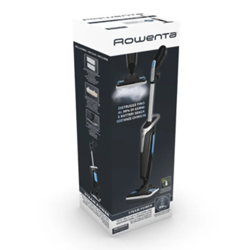 Rowenta RY6555WH Steam Power Extreme Brush Aufrechter Dampfreiniger 0,6 L 1200 W Schwarz – Bild 7