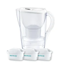 BRITA Wasserfilter Marella Im Vorratspack Mit 3 X Maxtra Kartuschen, Farbe Weiß