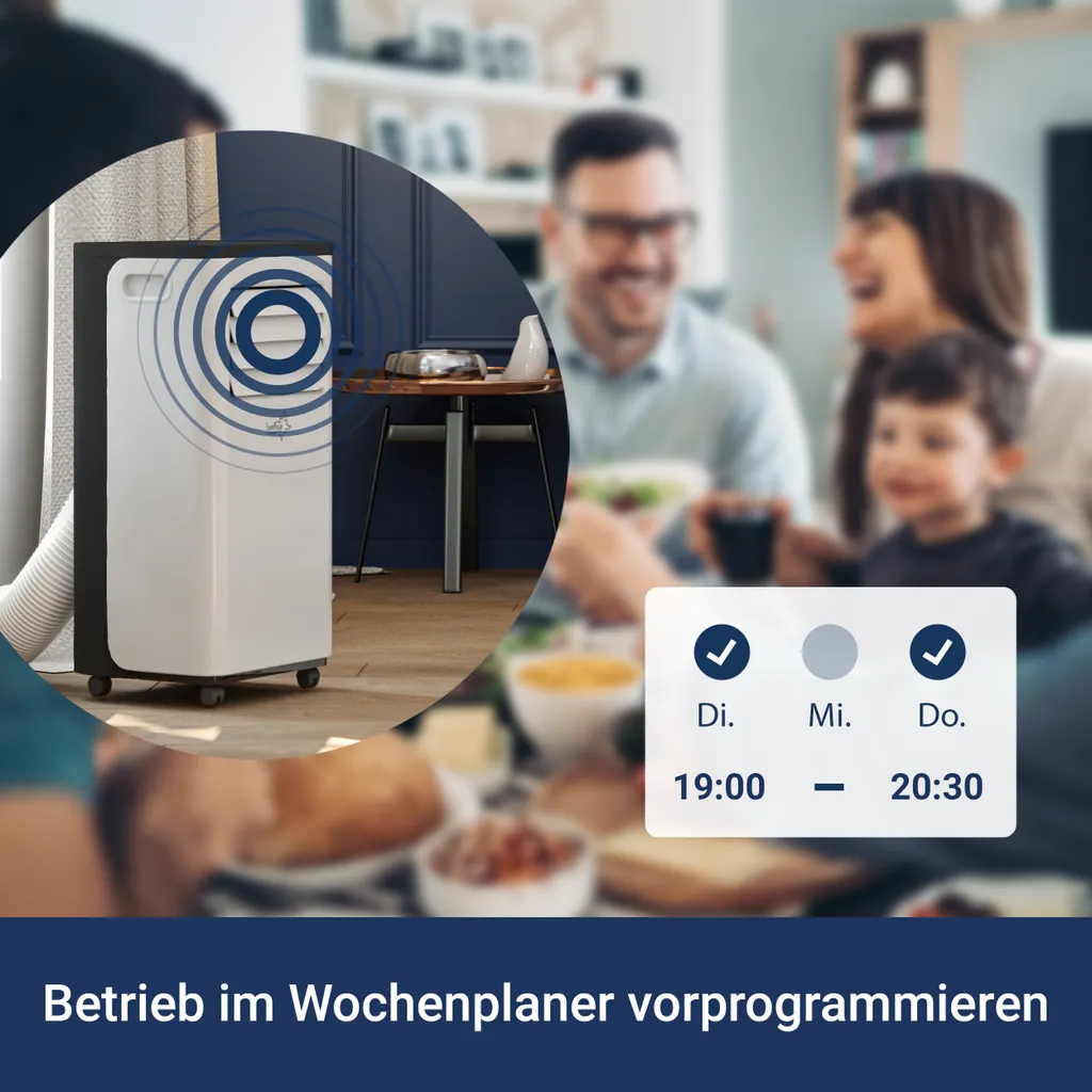 SUNTEC Mobiles Lokales Klimagerät CoolFixx 2.6 Eco R290 | Für Räume Bis 80 M3 (34 M2) | Inkl. Abluftschlauch | Kühler Und Entfeuchter Mit ökologischem Kühlmittel R290 | 9.000 BTU/h, EEK A – Bild 5