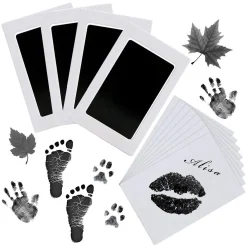 Mmgoqqt Pfotenabdruck Set Hund & Katze, 4 Pcs Handabdruck Baby Hundepfoten Abdruck Machen, Paw Print Stamp Pad, Fussabdruck Baby Stempelkissen, Baby Fußabdruck, Pfotenabdruck-Set,Baby Tintenabdruckset