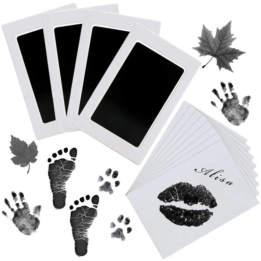 Mmgoqqt Pfotenabdruck Set Hund & Katze, 4 Pcs Handabdruck Baby Hundepfoten Abdruck Machen, Paw Print Stamp Pad, Fussabdruck Baby Stempelkissen, Baby Fußabdruck, Pfotenabdruck-Set,Baby Tintenabdruckset