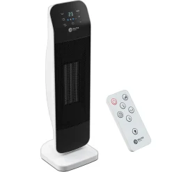 BALTER Heizlüfter 2000W, Heizstrahler, Heizung, Fernbedienung, Thermostat, 3 Heizstufen, Elektroheizung Mit 80° Oszillation, 12H Timer, Überhitzungs- Und Kippschutz