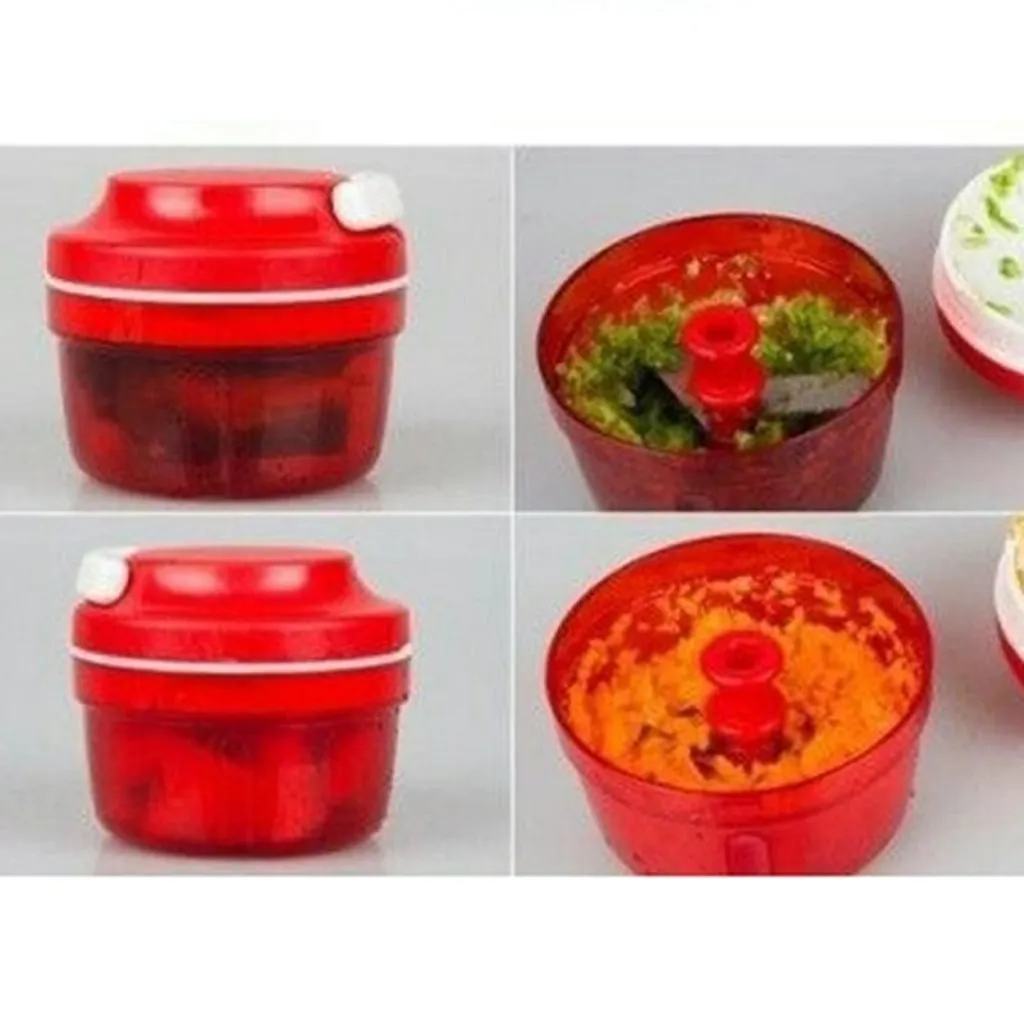 Stretoey Zerkleinerer Gemüseschneider Universal Obst Fleisch Zwiebelschneider Zwiebeln Manuelle Gemüseschneider(Rot) – Bild 4