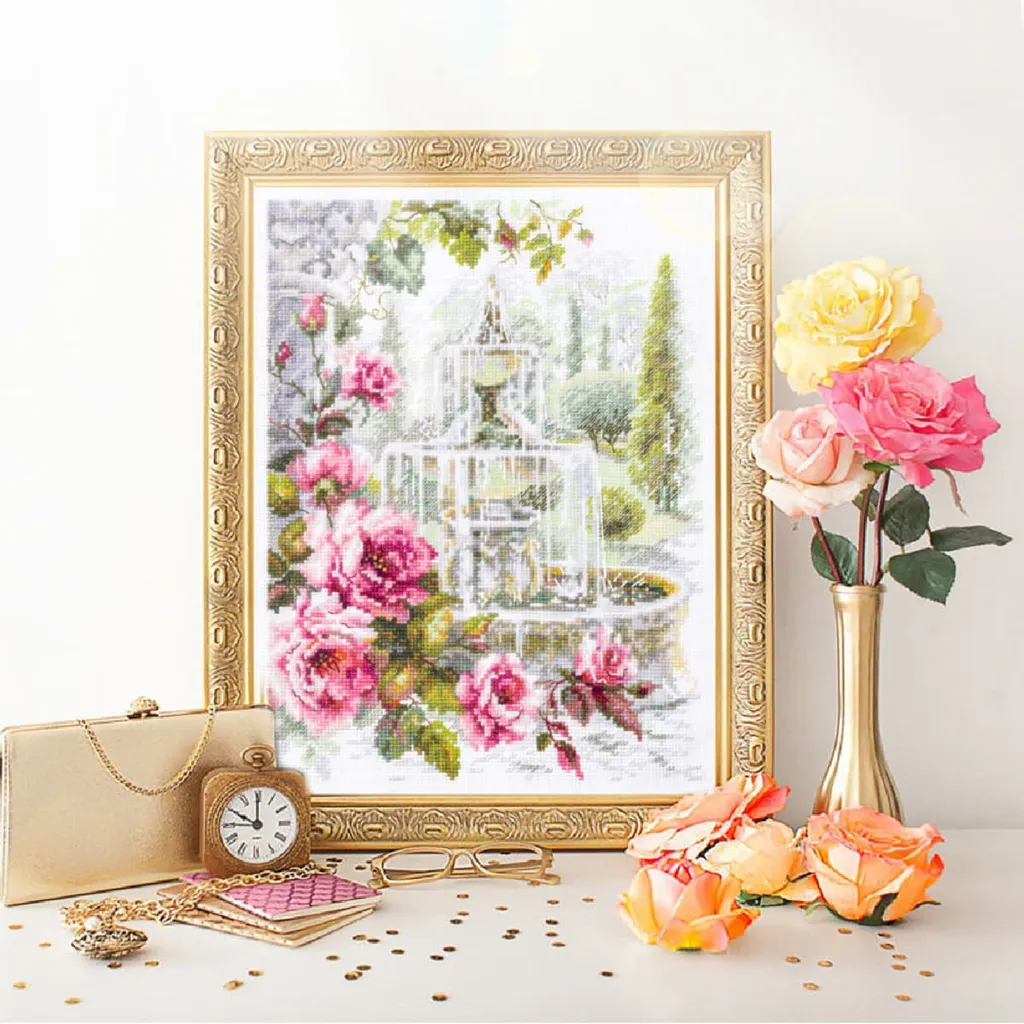 Magic Needle Zweigart Edition Kreuzstich Set "Brunnen Der Wünsche", Zählmuster, 20x26cm – Bild 3