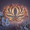Jesunfuzhu LED Nachtlicht, Lotus Blume Mandala YOGA LED Licht Hängende Wand Skulptur Lampe Wandleuchte Dekorative