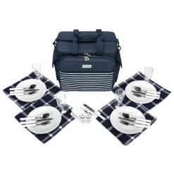 Anndora Picknicktasche Kalt Warm Isolierung 4 Personen 32 Teile Zubehör - Maritim