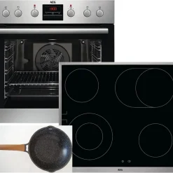 AEG - Kombi3025P (EPS33102ZM + HE604062XB) - Einbau-Herdset + Wok 28 Cm