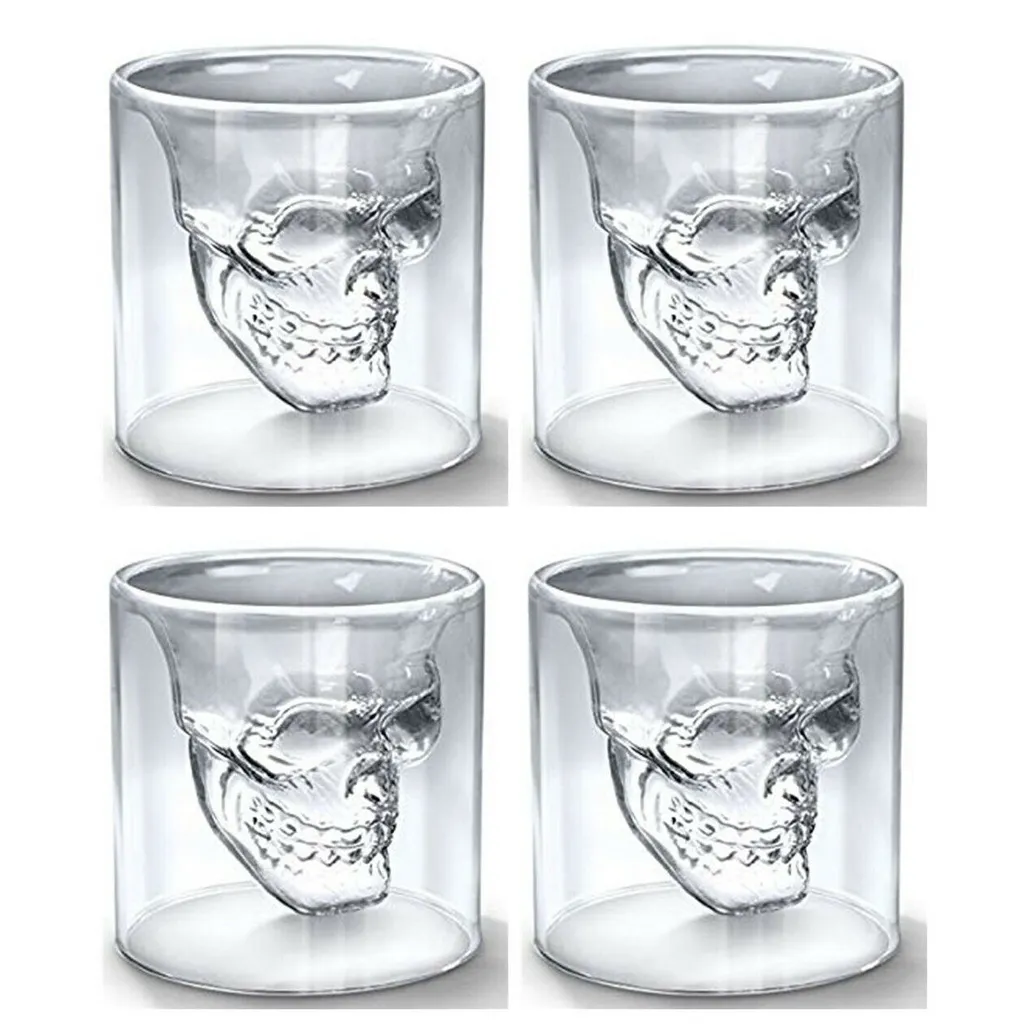 F-Beast Skull-in-glass Winkee 4 Schnapsgläser Shot Glas Totenkopf Schädel 25ml Partyglas Weingläser – Bild 4