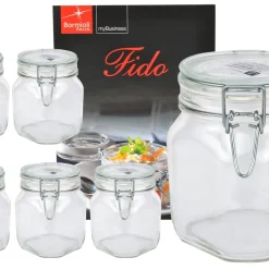 MamboCat 6er Set Einmachglas Bügelverschluss Original Fido 0,75L Incl. Bormioli Rezeptheft