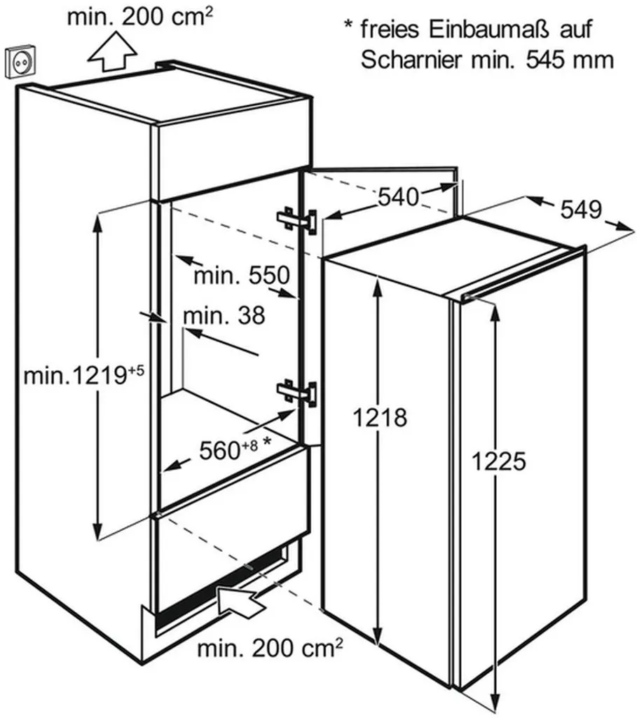 AEG - SKB512E1AS - Einbau-Kühlschrank - Schlepptür-Technik – Bild 2