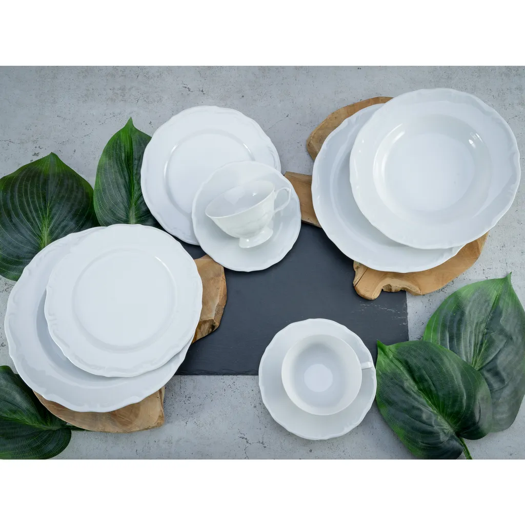 Creatable Porzellanhaus CreaTable 16135 Kombiservice Maria Theresia Für 6 Personen, Porzellan, Weiß (1 Set, 30-teilig) – Bild 3