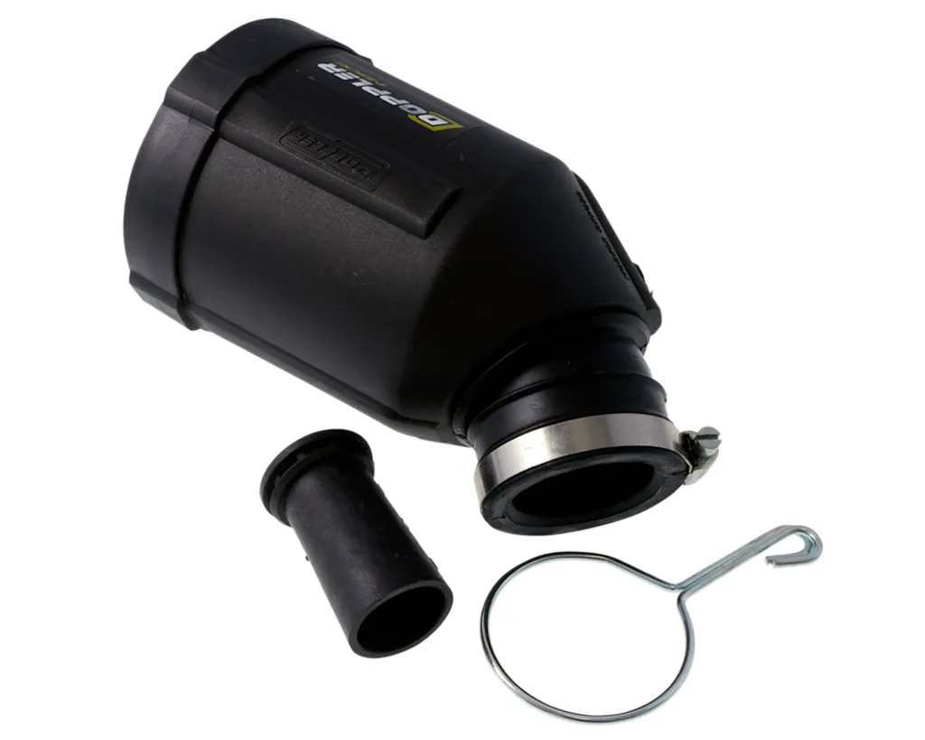 Rennluftfilter DOPPLER Box Schwarz, Filter Rot, Grill Chrom