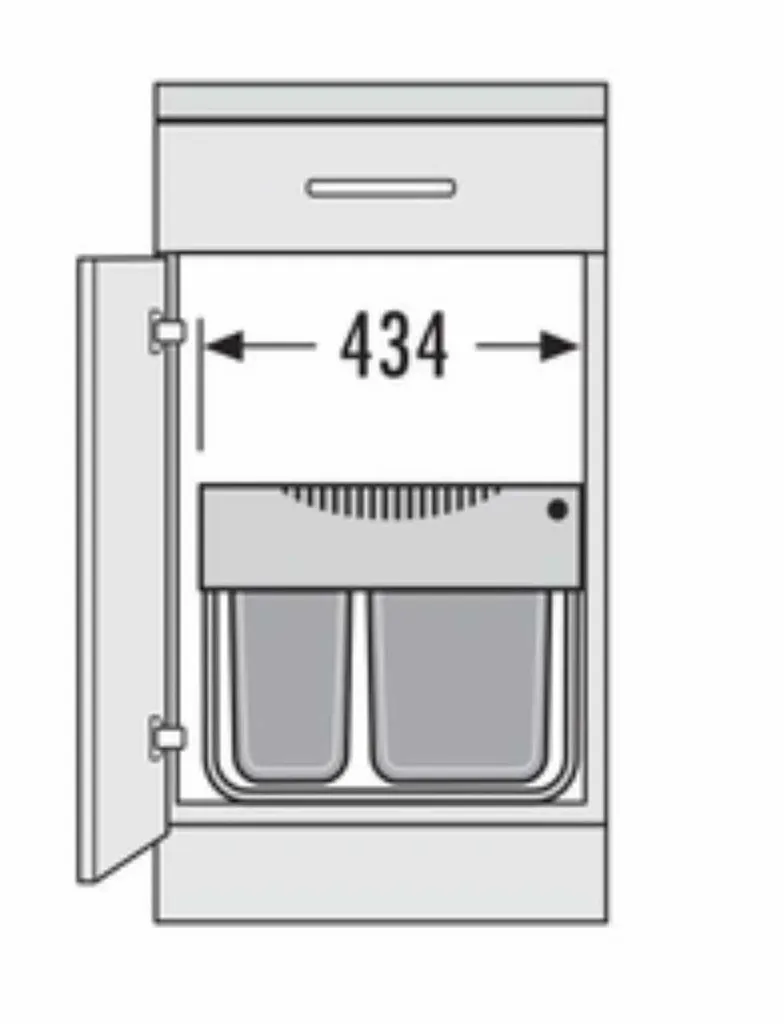 Hailo Abfallsammler 3644701 TR Swing Raumspar-Tandem-S 18 + 12 Liter Ab 50cm Schrankbreite – Bild 3