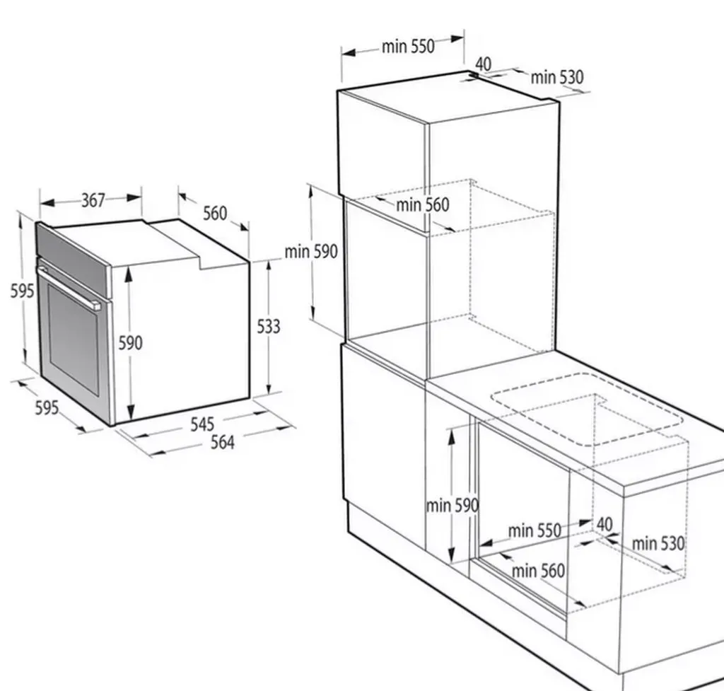 Gorenje Einbaubackofen-Set OptiBake Black Steam Pyro Set - 77L - Heißluft - Pyrolyse-Reinigung - ExtraSteam - GentleClose - AirFry - Pizzamode 300°C - PerfectGrill - Induktions-Kochfeld Mit BridgeZone – Bild 9