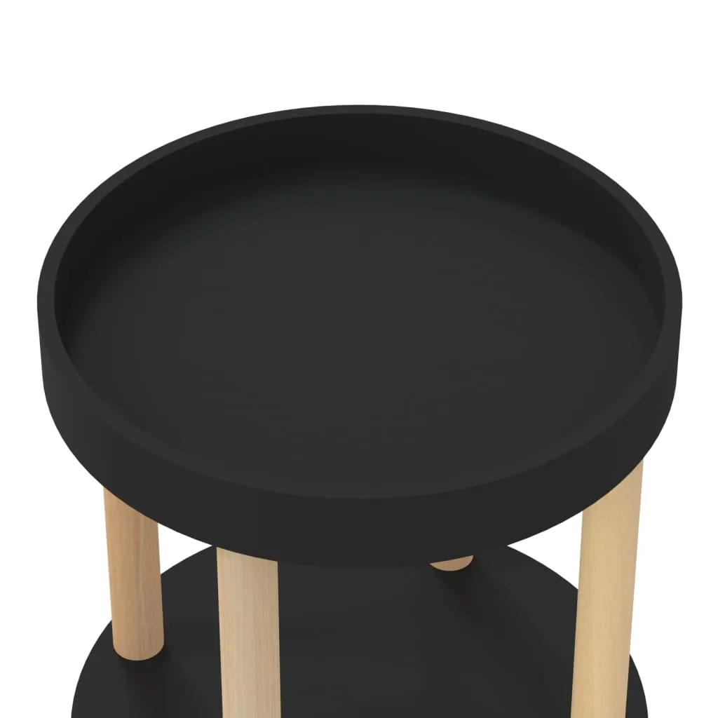 VidaXL Servierwagen 3 Etagen Schwarz 38x38x82 Cm Holzwerkstoff & Holz – Bild 5