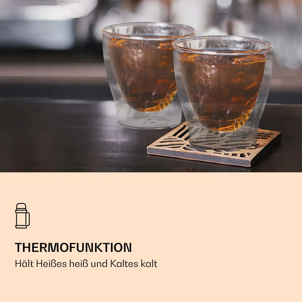 Feelino 2x 200ml DUOS Doppelwandige Thermogläser Für Tee, Kaffee, Schümli, Vorspeisen – Bild 4