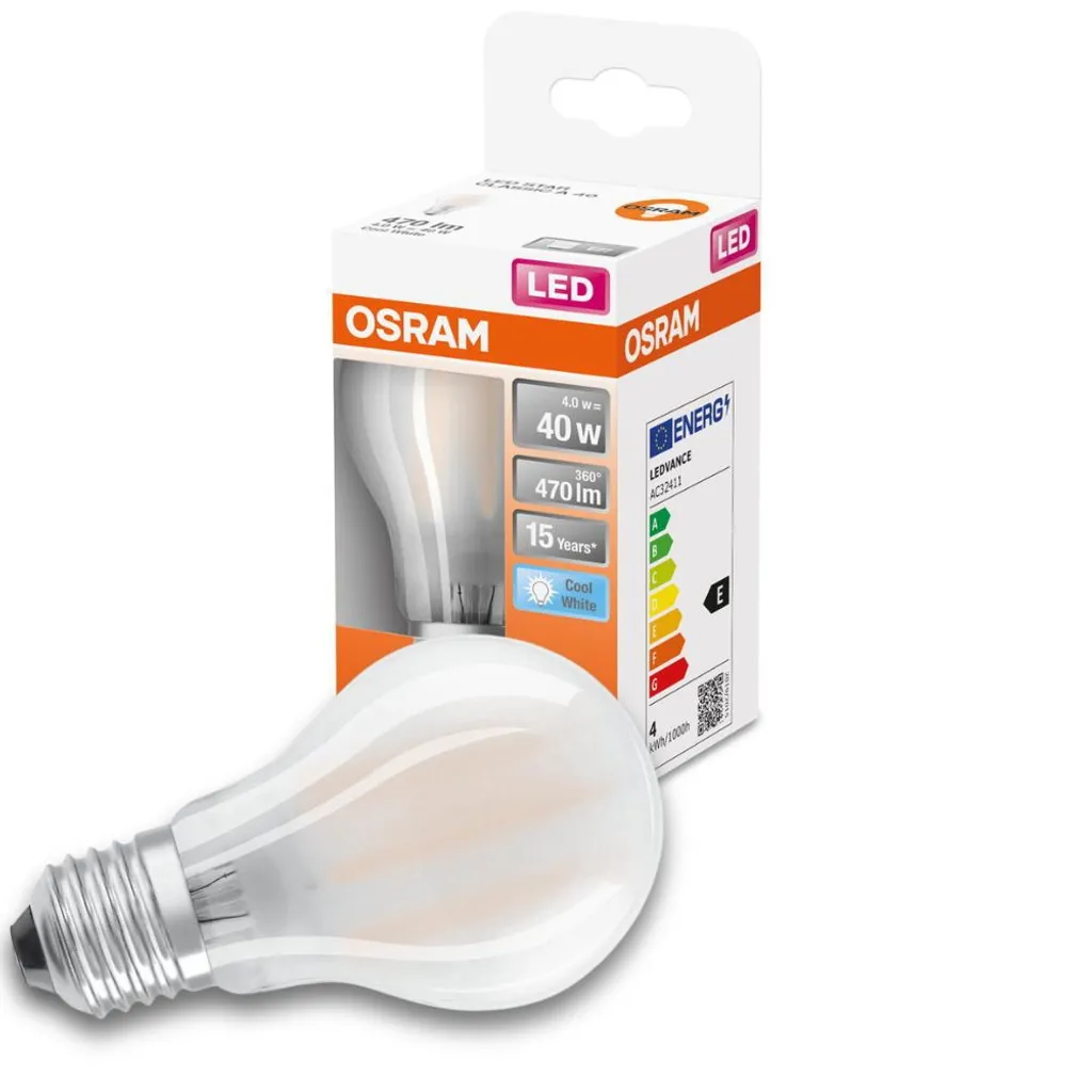 Osram LED Filament Leuchtmittel Birnenform 4W = 40W E27 Matt 470lm FS 840 Neutralweiß 4000K – Bild 5