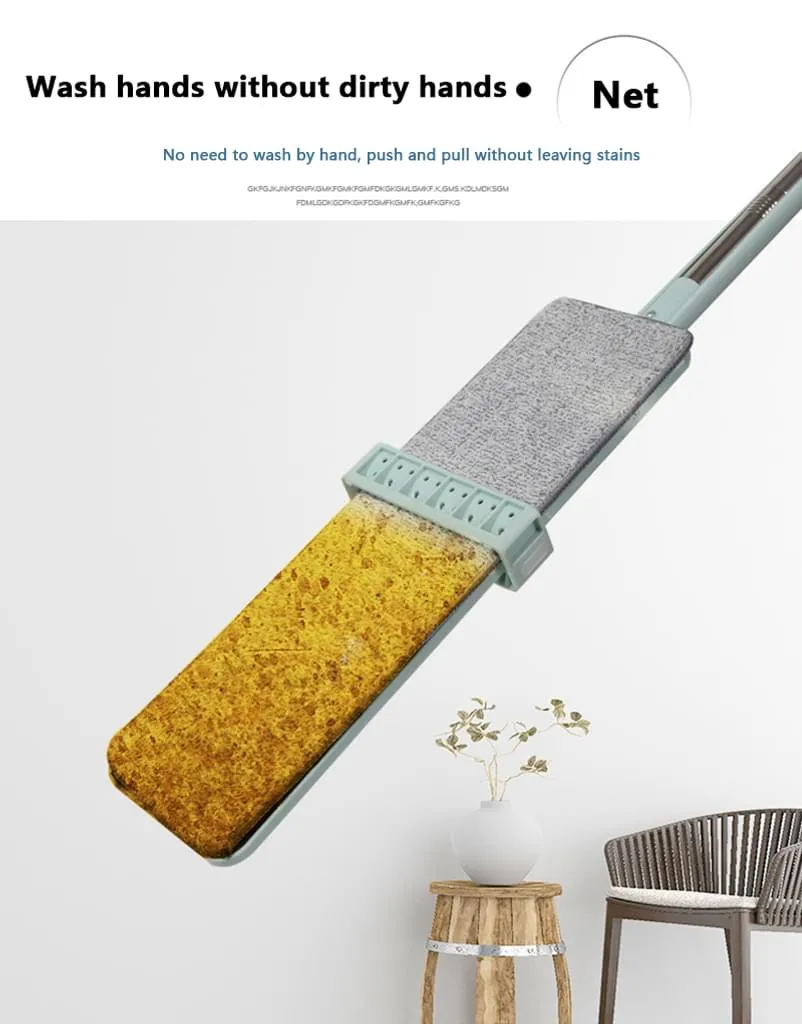 Jormftte Flat Squeeze Mop Freie Handwäsche Bodenreinigung Mop Faser Mop Pad Nass Und Trocken Verwenden Rotationsmop – Bild 5