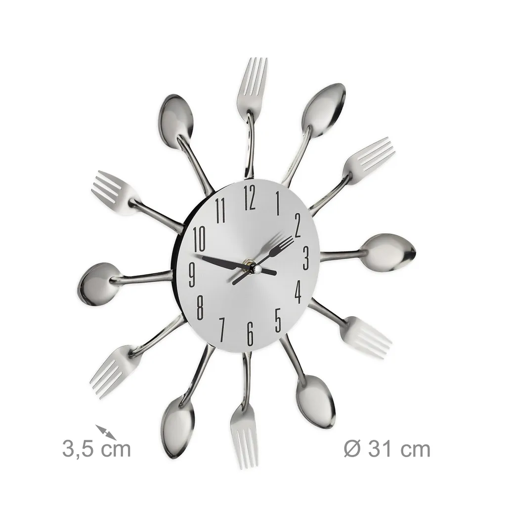 Relaxdays Wanduhr Besteck – Bild 4