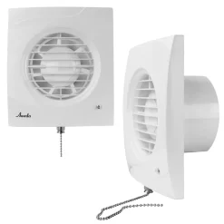 VONLIS Badlüfter Lüfter Wandlüfter Ventilator WC Bad Leise Ø 100 Mm Zugschalter