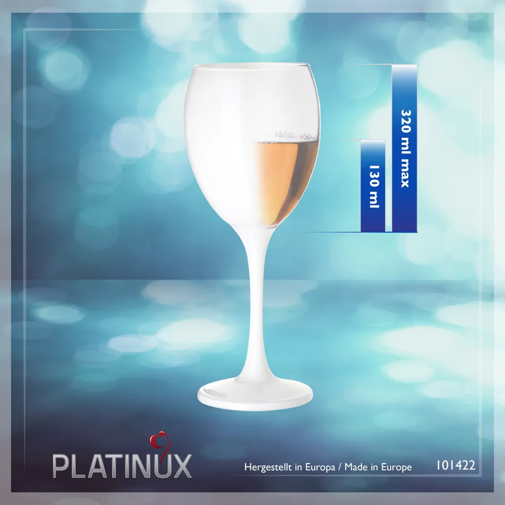 PLATINUX Weiße Weingläser Wasserglas Set 6 Teilig 130ml (max. 320ml) Aus Glas Massiv Weißweingläser Rotweingläser – Bild 3