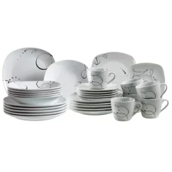 Maeser Mäser 921344 Chanson Kombiservice, Für 6 Personen, Weiß, 30-teilig (1 Set)