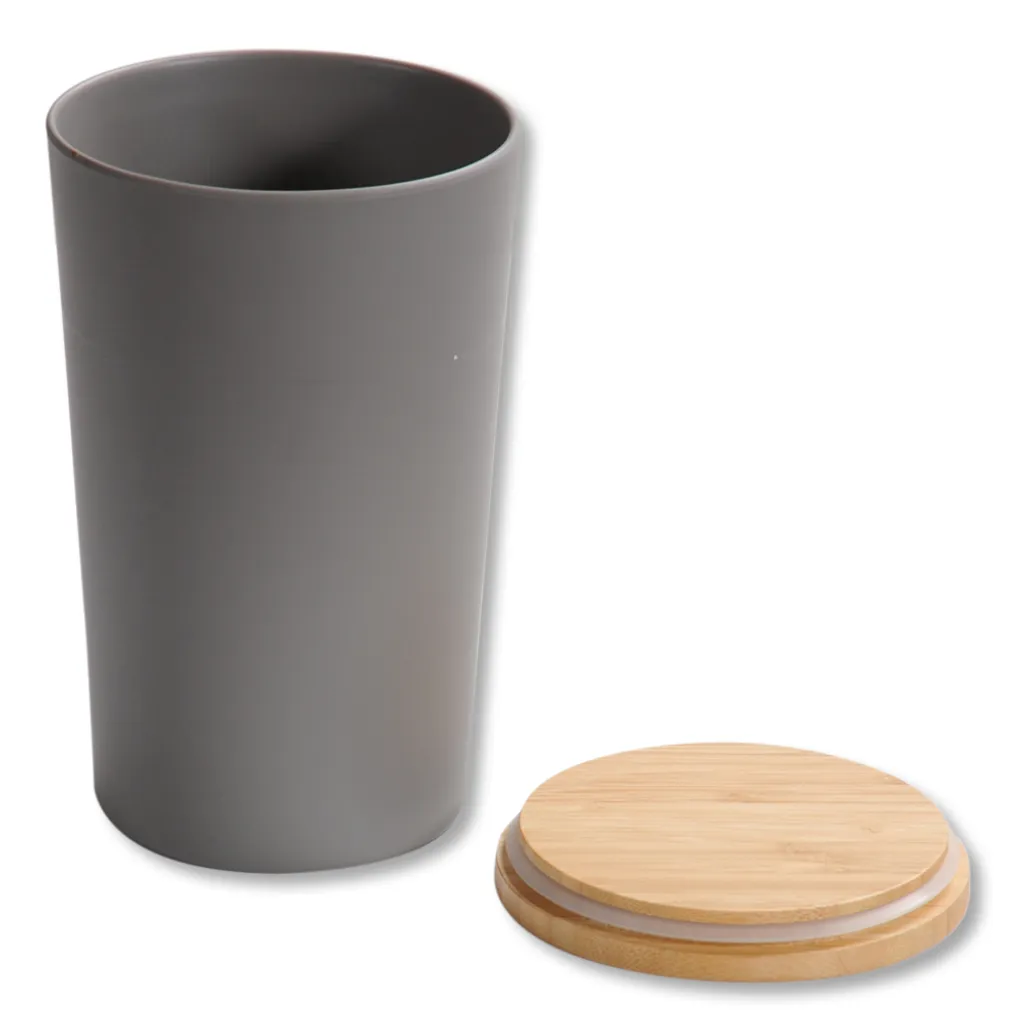 KESPER Vorratsdose, Kunststoff Mit Bambusdeckel, Grau, Ø 11,5 Cm, Höhe: 18,7 Cm, 32601 – Bild 2