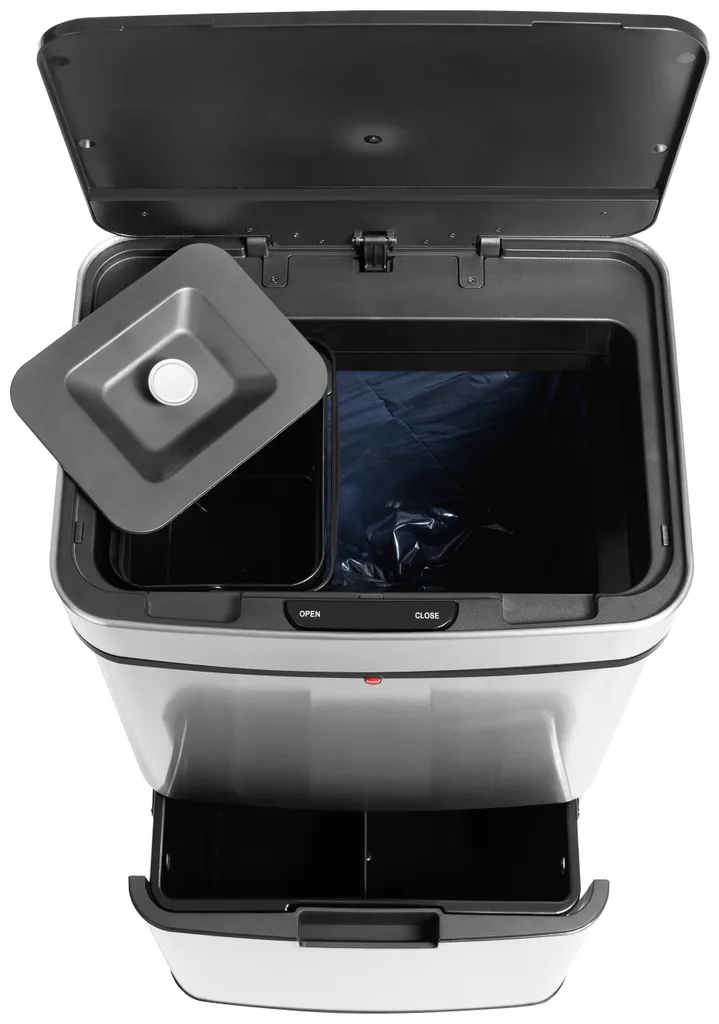 Tret-Abfalltrenner, Hailo Öko Vario XL, 25 Liter, Edelstahl Anti-Fingerprint – Bild 5