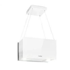 Klarstein Kronleuchter L Inselabzugshaube 60cm Abluft: 590m³/h LED Touch Glas Weiß