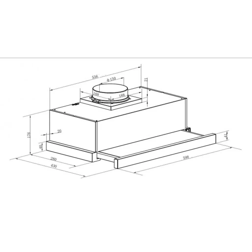 Umluftset Dunstabzugshaube PKM UBH6002-2H 60cm + Aktivkohlefilter – Bild 7
