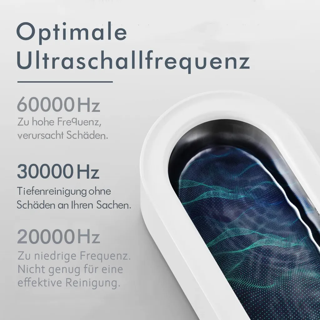 PHANPHAN Ultraschallreiniger Ultraschallreinigungsgerät Ultraschallgerät 250ml Ultraschallbad Ultrasonic Cleaner 3000 Hz Für Brillen Schmuck Uhr – Bild 5