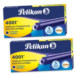 Set - 2er Pack Pelikan Großraum-Tintenpatronen 4001 GTP/5, Königsblau