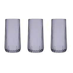 Pasabahce Nova Dunkle Longdrink Gläser 3er Set 360ml Grau Schwarz 420695