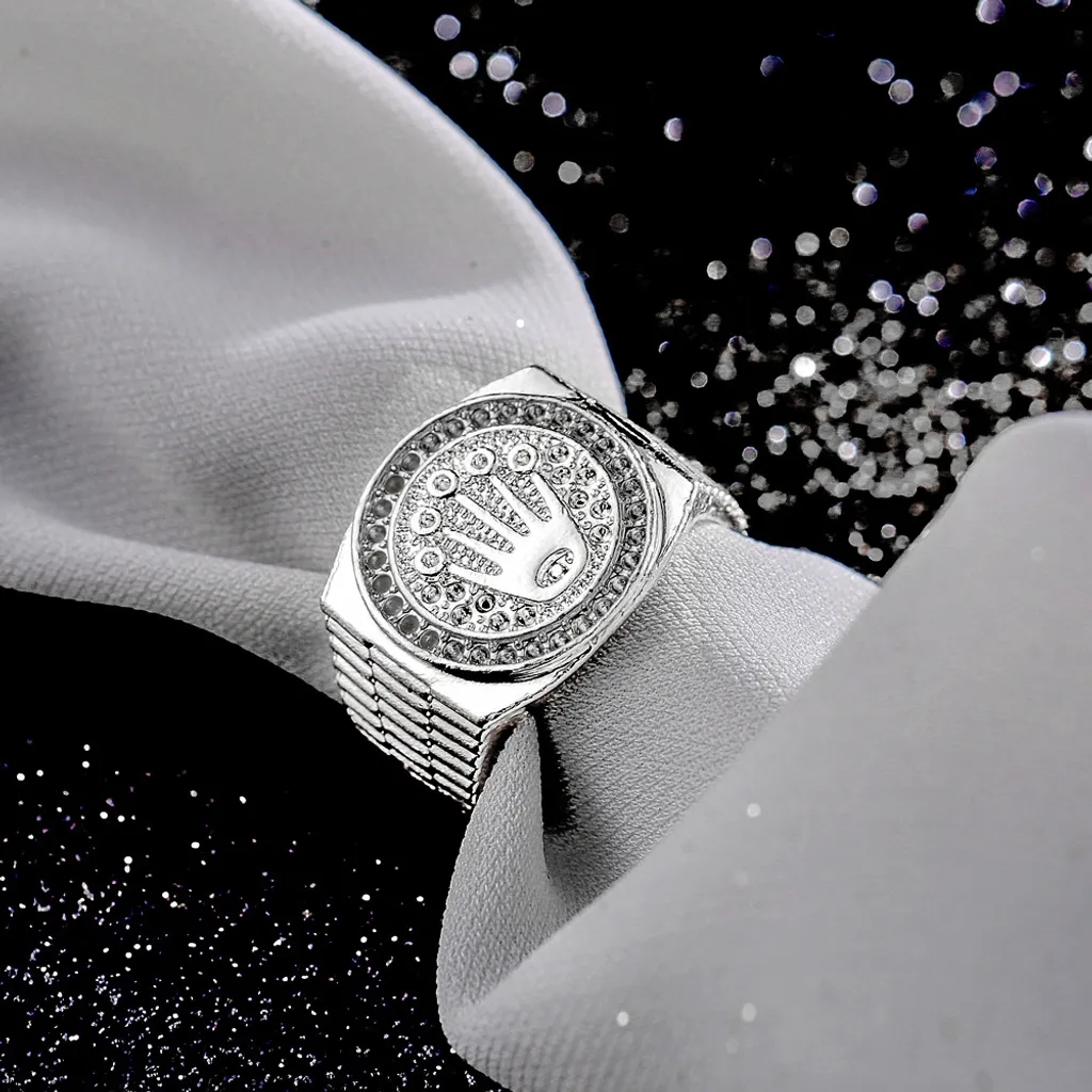 Mmgoqqt Hip Hop/Rock Ringe Gold Vergoldung Krone Für Herren Damen Verlobung Hochzeit Party Schmuck Für Freundschaft Schmuckzubehör Geburtstag, Valentinstag, Jahrestag – Bild 3