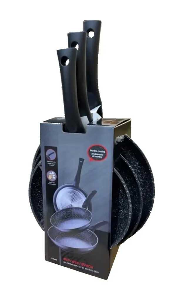 Scheffinger Cheffinger Aluminiumguss-Bratpfannen-Set Schwarz 3 Stück – Bild 8