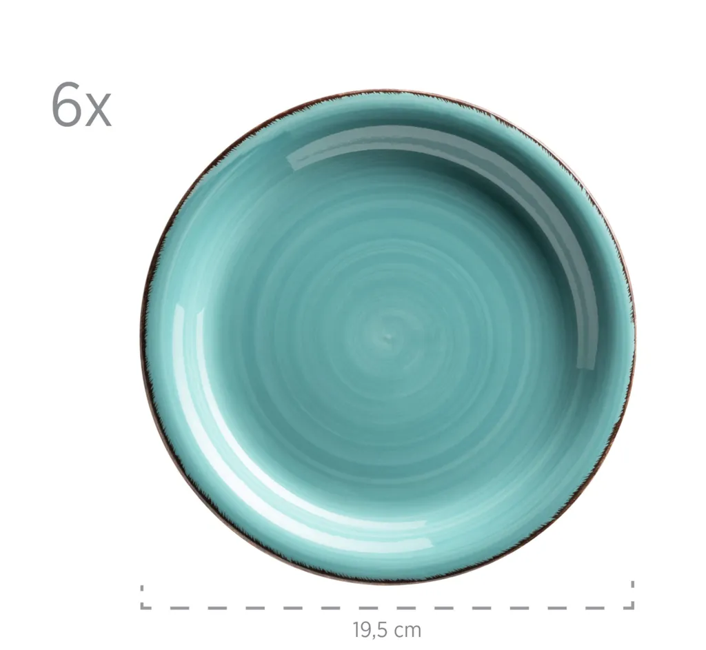 Maeser Mäser 931614 Kombiservice Lumaca Für 6 Personen, Steingut, Türkis (1 Set, 30-teilig) – Bild 6