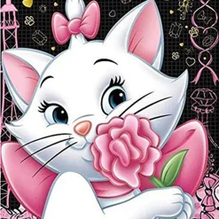 DIY Painting 5D Diamond Painting - Die Niedliche Katze Mit Blume - 40x50 Cm - Ohne Rahmen