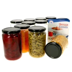 MamboCat 12er Set Einmachglas 720ml Deckel Schwarz Rund Einkochgläser Vorratsglas Glasbehälter Aufbewahrung