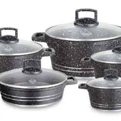 Famjam Vakeen Granite Topfset 10 Teile Schwarz