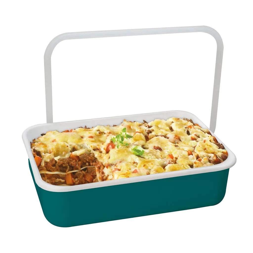 HoneyWare Frischhaltedose Color Line L 1,35l Flach Petrol Emaille – Bild 5