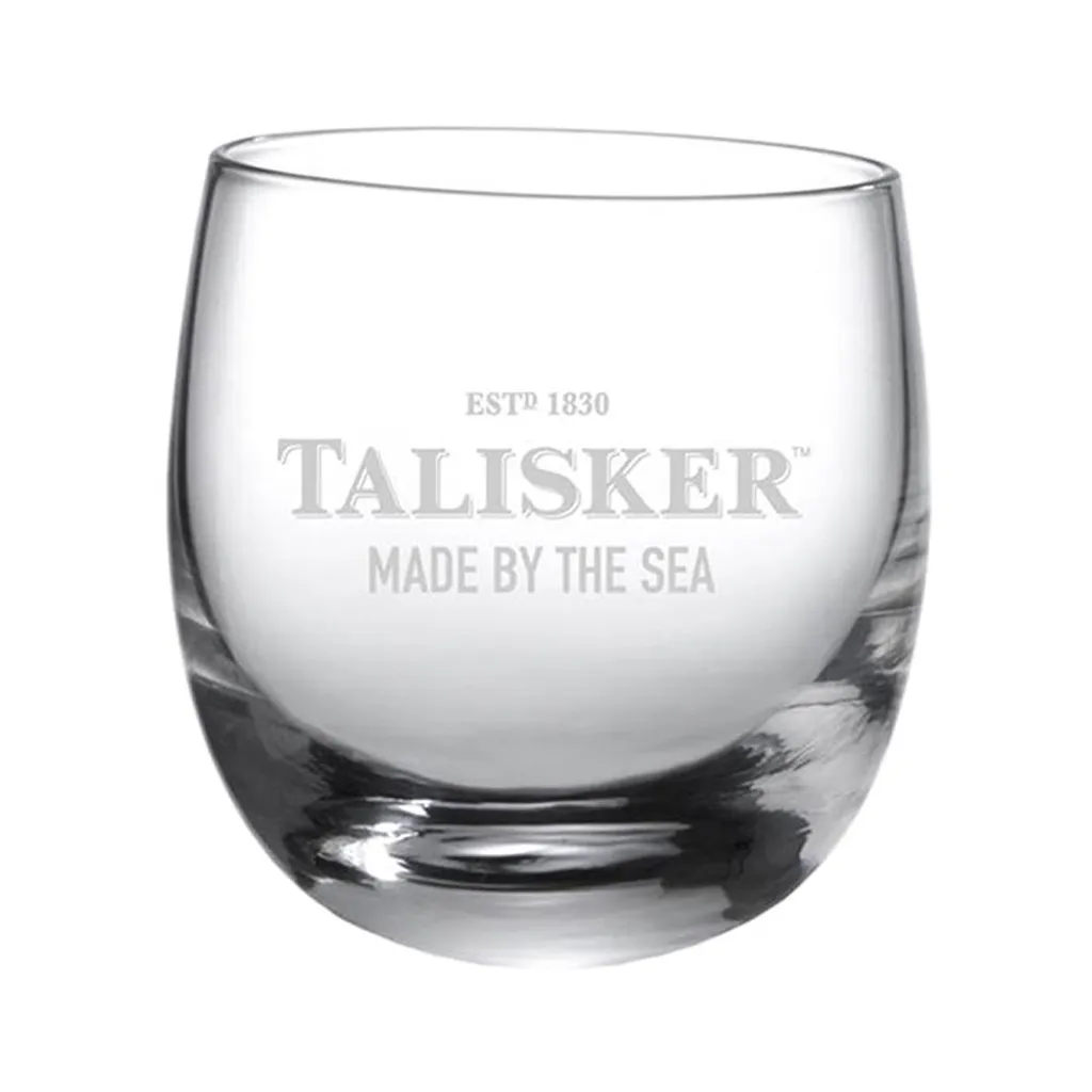 Diageo Talisker Rocking Glas Mit Logo Und Schriftzug, Single Malt Whiskey Whisky Alkohol Drink Glas, 250 Ml, 100502